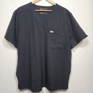 Black Men's Figs Vneck Scrub Top Size XL